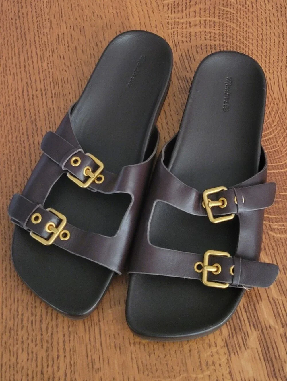 Madewell Cambria Double-strap Molded Footbed Sandals - Coffee Bean